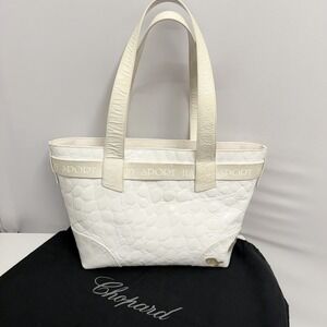 Chopard Happy Sport Leather Purse Tote Style White With Rubber Fish